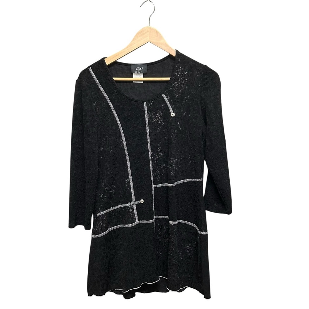 Libra Black Stretchy Tunic Top Size M